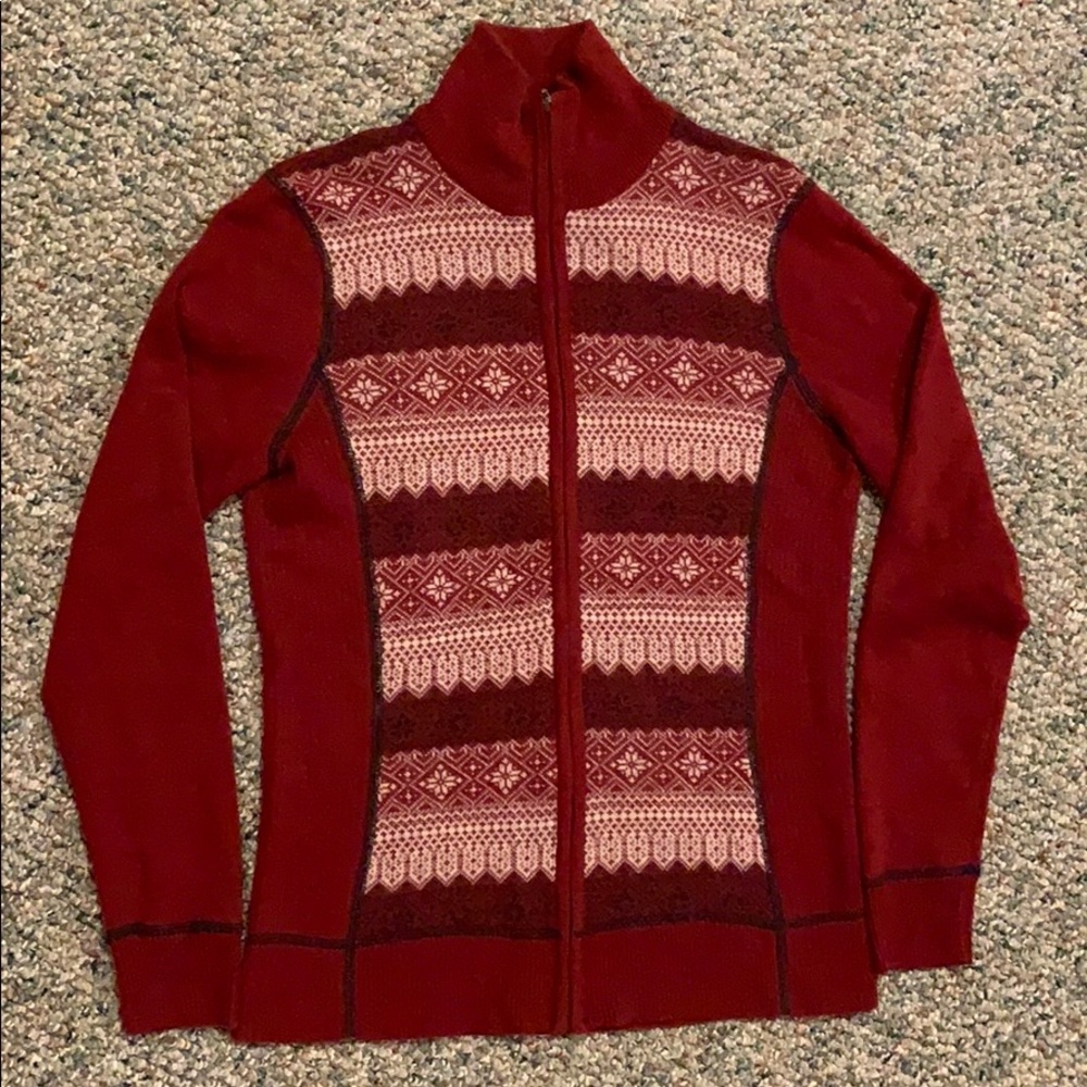 Eddie Bauer Medium Red Zip Sweater
